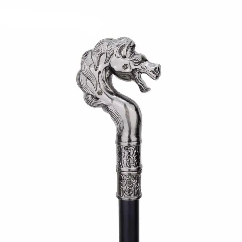 Canne de marche avec poignée tête de cheval sculptée | Décoration et raffinement