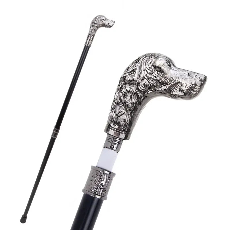 Canne avec poignée sculptée tête de chien