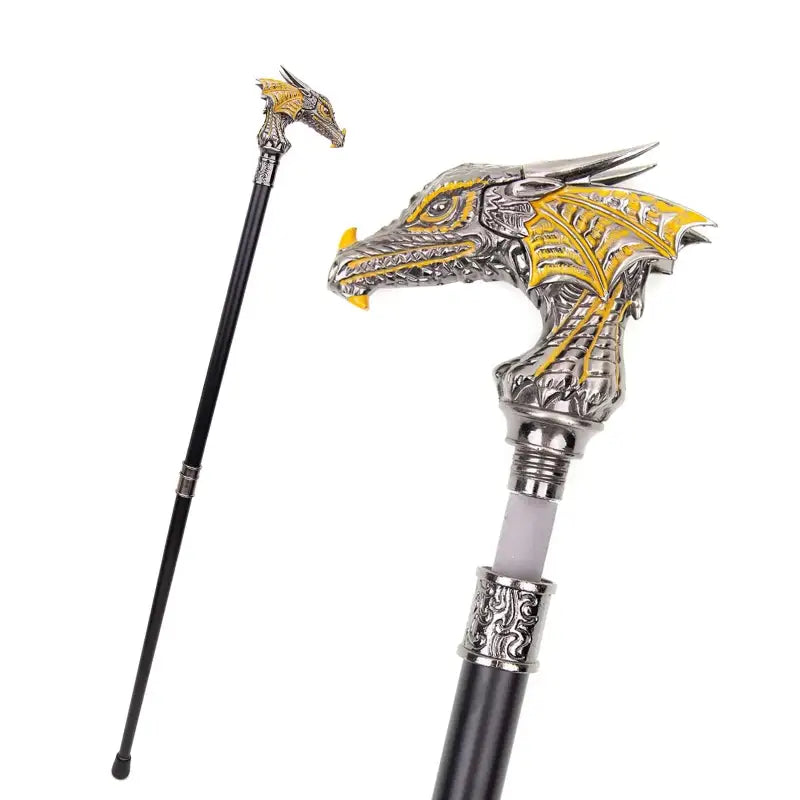 Canne de collection tête de dragon ornementée
