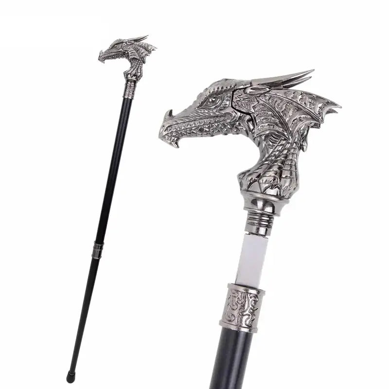 Canne Tête de Dragon Médiévale Fantastique