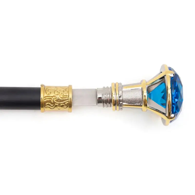 Canne Opulente avec Gemme Bleue Scintillante